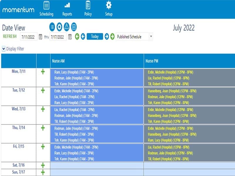 Momentum Scheduling Software