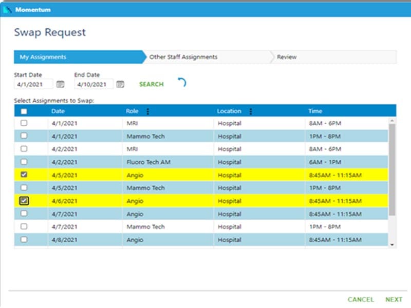 Momentum Scheduling Software