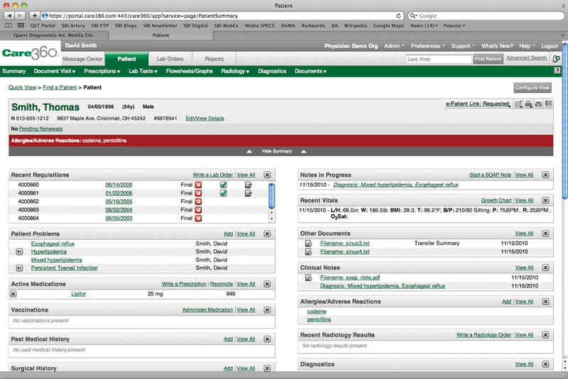 Quest Diagnostics EHR