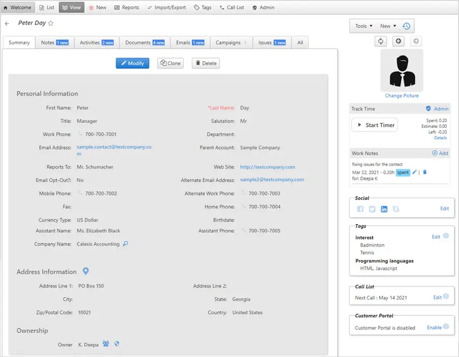 OfficeClip Contact Management