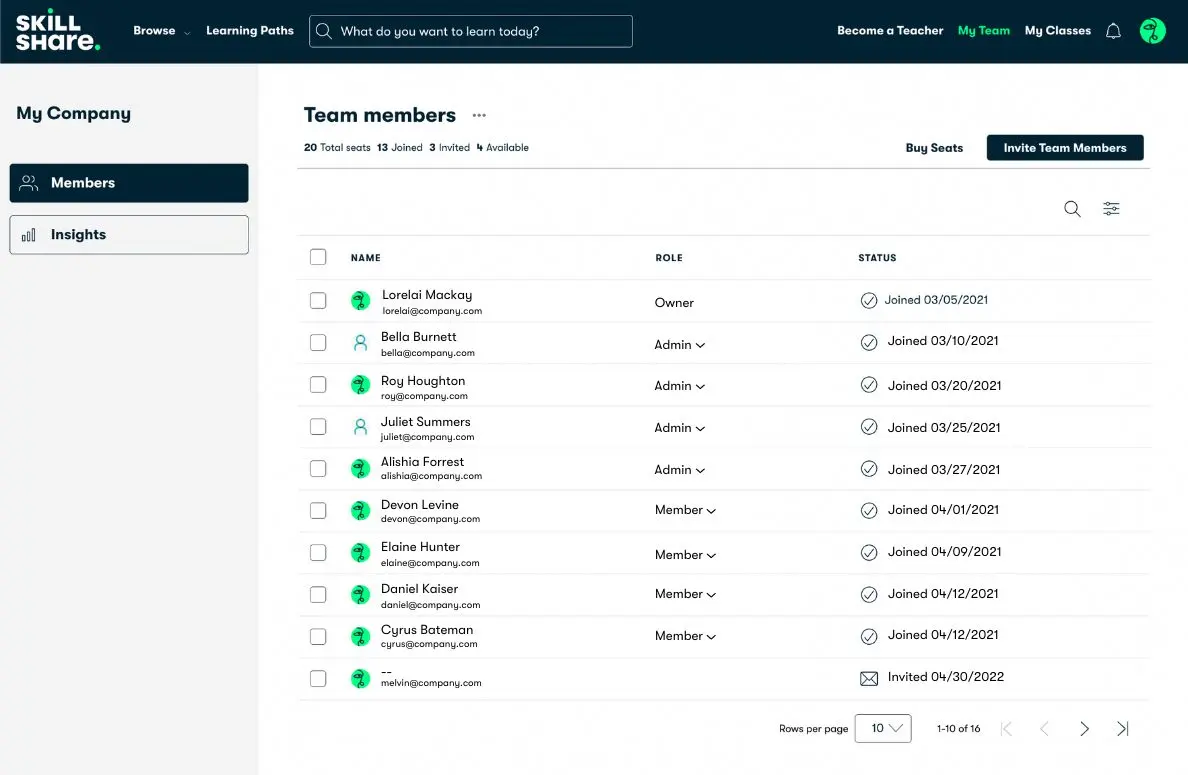 Skillshare for Teams