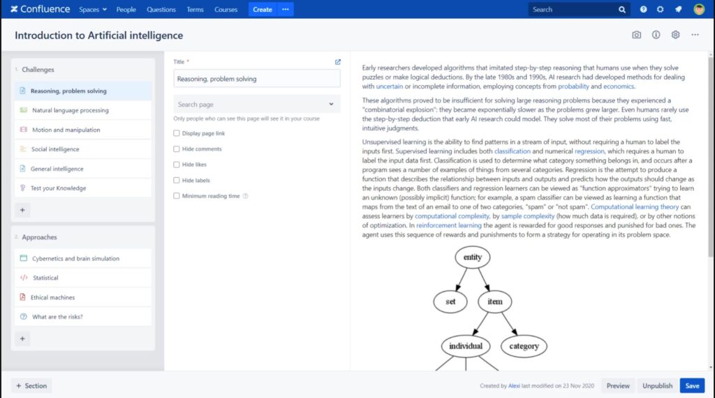 Smart Courses for Confluence - LMS