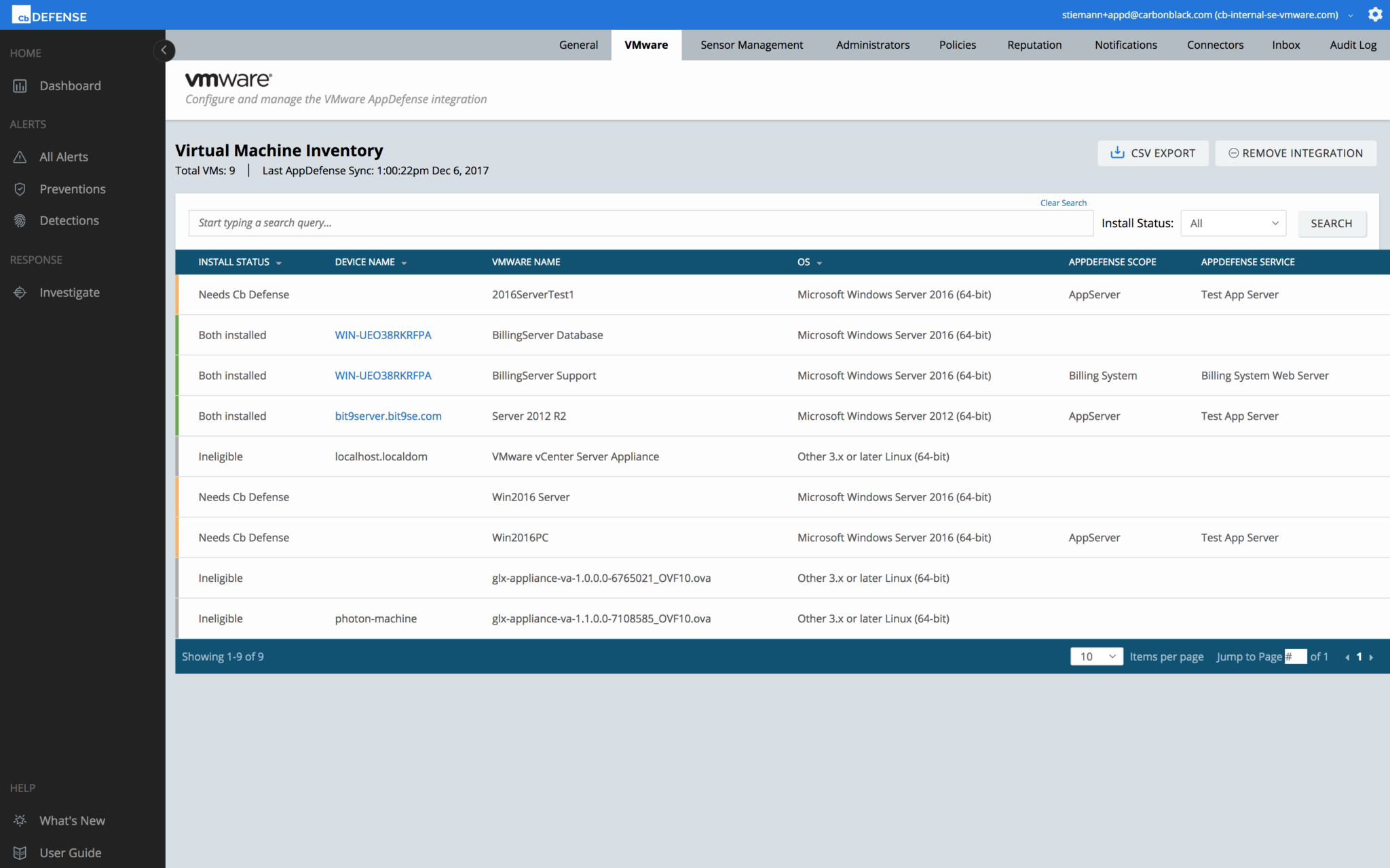 Carbon Black Endpoint