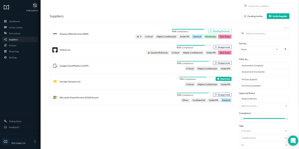 Risk Ledger Software