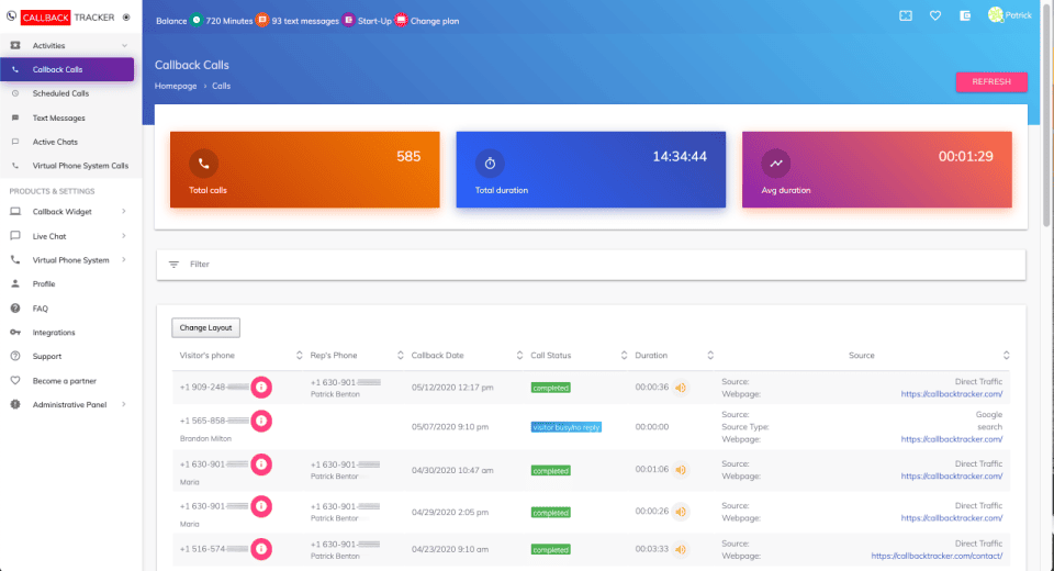 Callback Tracker